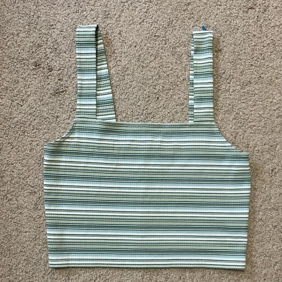 American Eagle square neck cropped striped tank top size small - Picture 2 of 5